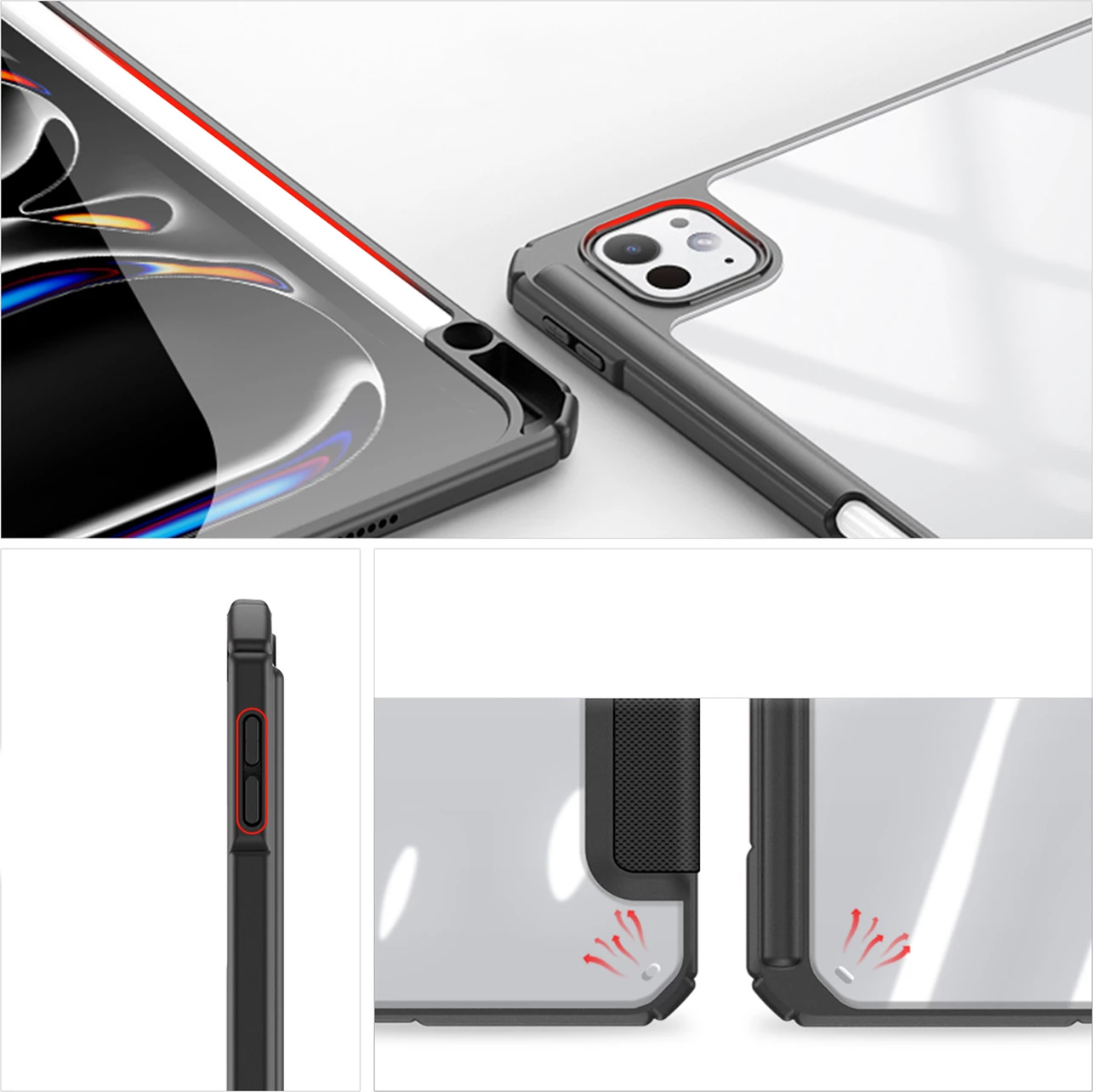 Mbështjellës Dux Ducis Toby për iPad Pro 11" (2024), me qëndrim, i zi