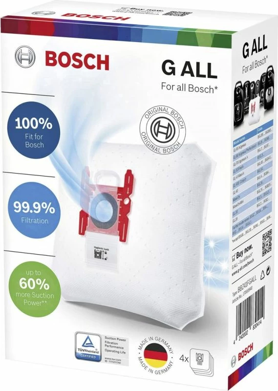 Qese për fshesë me korent BOSCH BBZ 41FGALL, 4 copë