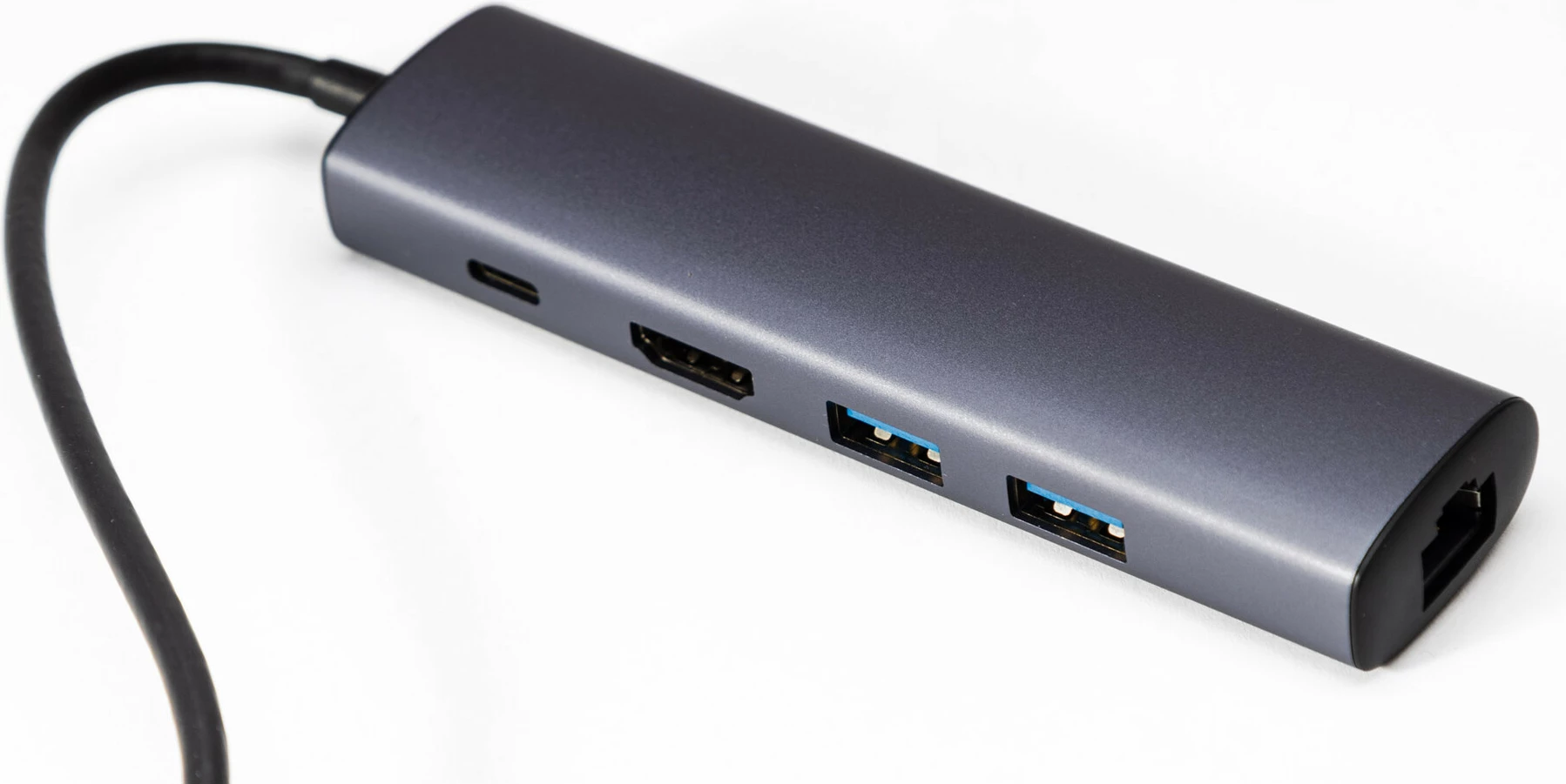 HUB Tech Time Usb hub 5 In 1 USB3.0*2+HDMI+RJ45+PD Type-C 3.1 Cable 0.23M