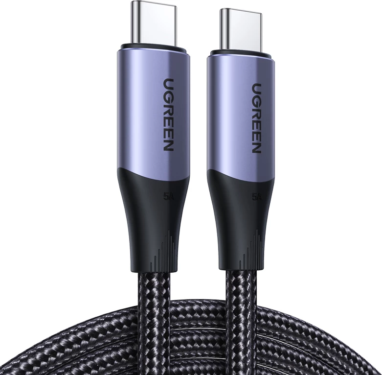 Kabllo USB-C Ugreen US355, 1m, 100W, 10Gbps, e zezë