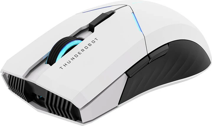Maus wireless Thunderobot ML702, 8000 DPI, 6 butona, RGB, i bardhë