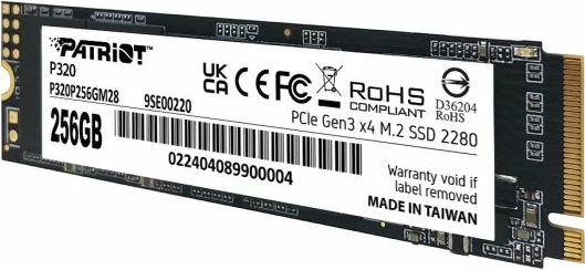 SSD Patriot P320 P320P256GM28 256GB M.2 NVMe PCIe Gen3 x4 2280