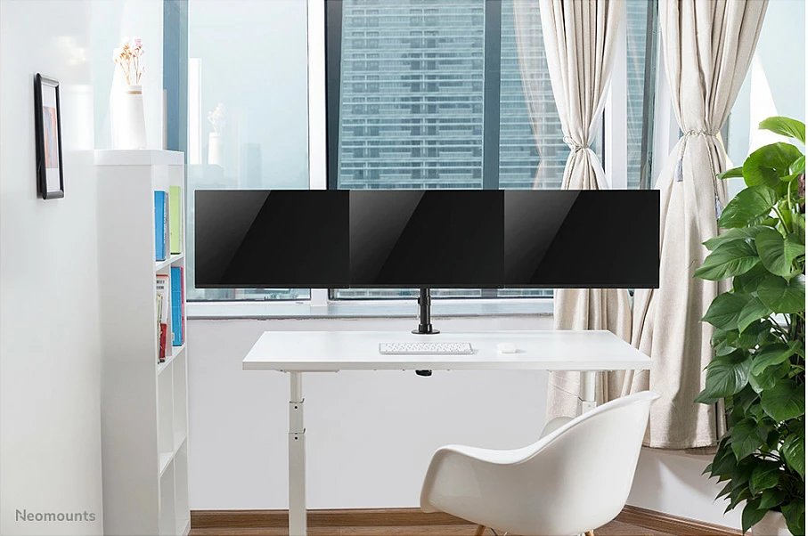 Mbajtëse për monitor Neomounts NM-D135D3BLACK, 3x 10-27", VESA 75x75/100x100, clamp/grommet, e zezë