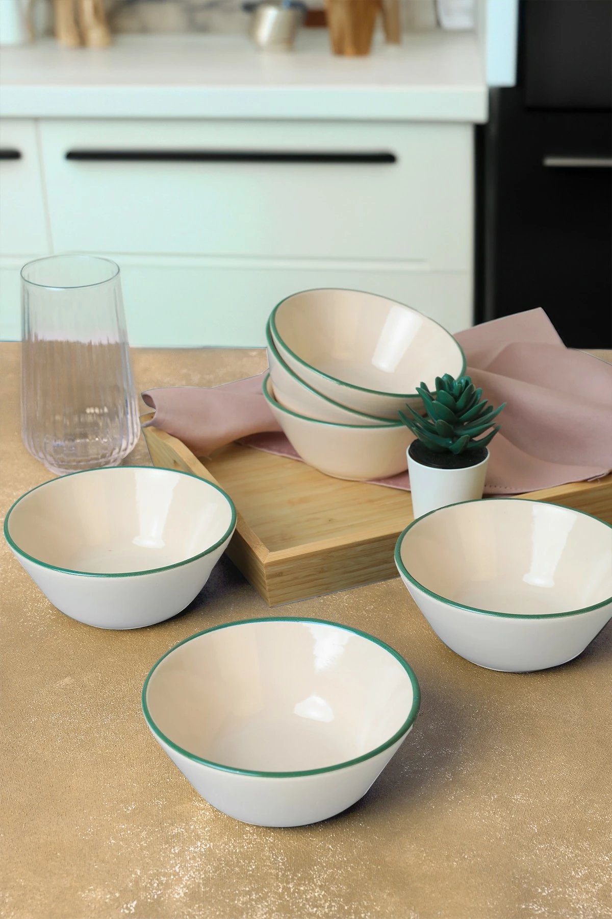 Set tasash (6 copë), Hermia Concept, krem, X0001531800000000000000000