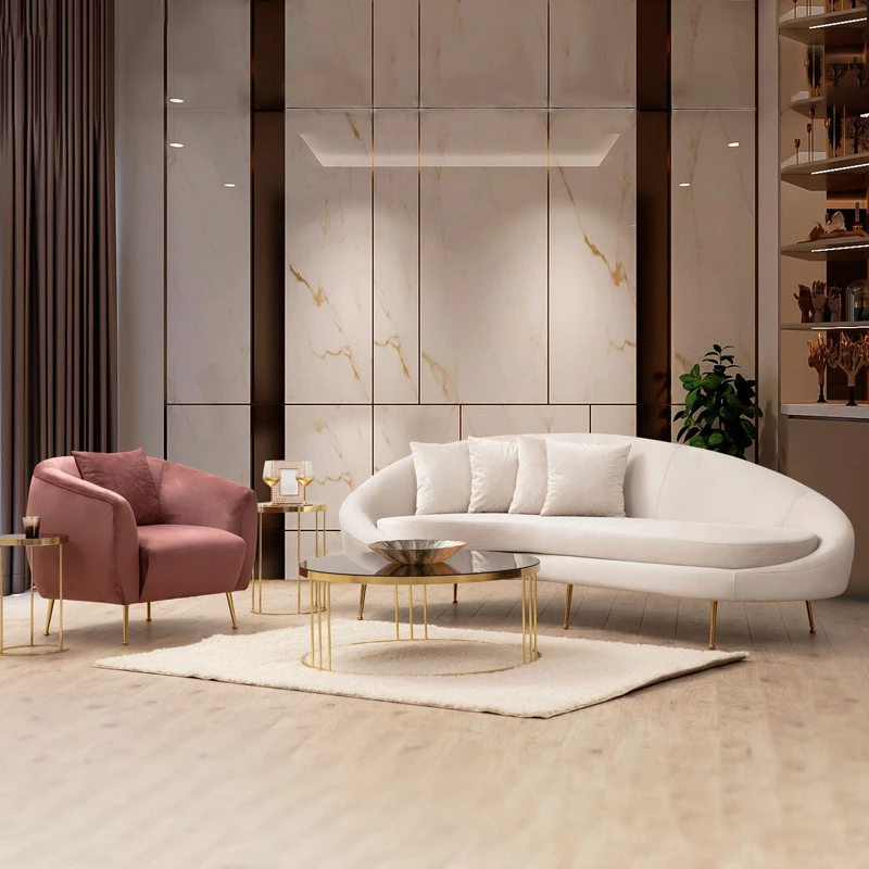 Fotel PWF-0574, pëlhurë rozë, 70x82x82cm