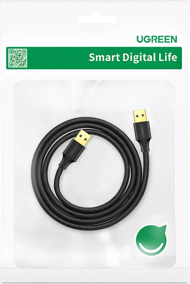 Kabllo Ugreen US128, USB-A 3.0 në USB-A 3.0, 0.5m, e zezë