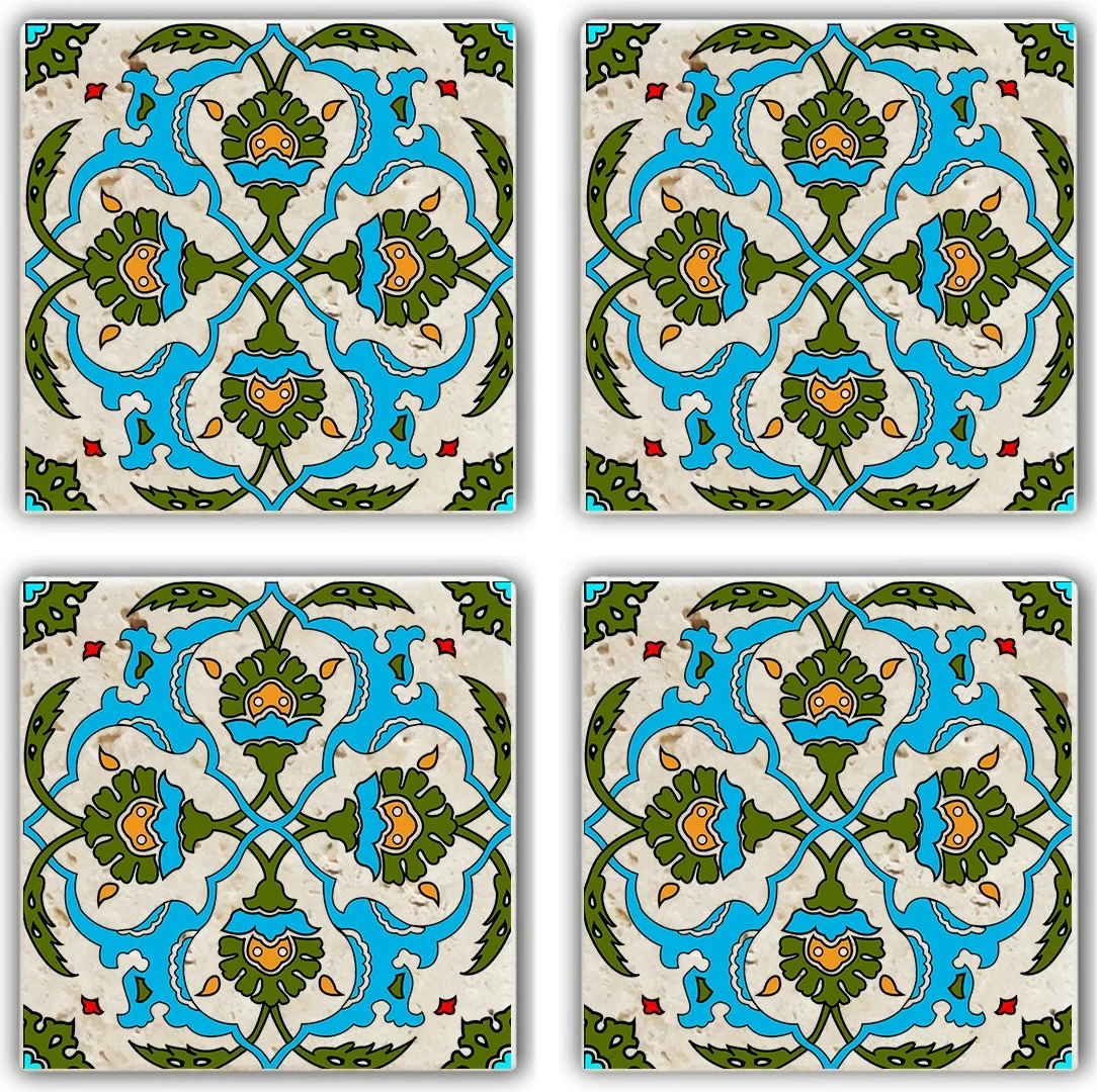 Set nënshimesh qelqi prej guri natyral, shumëngjyrëshe, 4 copë, TAB368883754