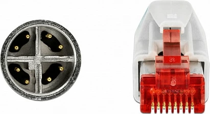 Kabllo rrjeti DeLOCK M12 X-coded 8 Pin në RJ45, 3 m, PVC, jeshile