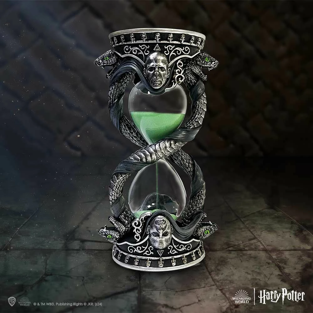 Orë rëre NEMESIS NOW Harry Potter Lord Voldemort 18 cm, rrëshirë & xham, e pikturuar me dorë, zezë/gjelbër, në kuti dhuratë
