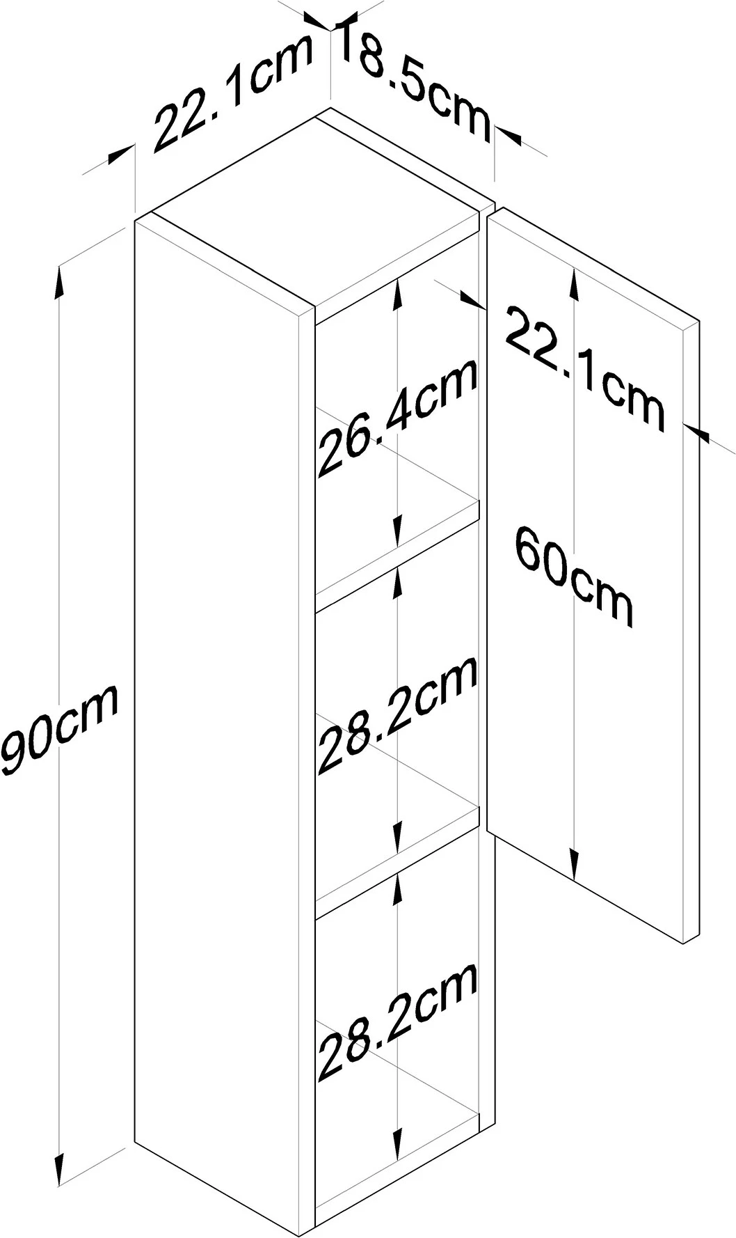 Dollap muri Hanah Home, E2 - 223, ngjyrë arre