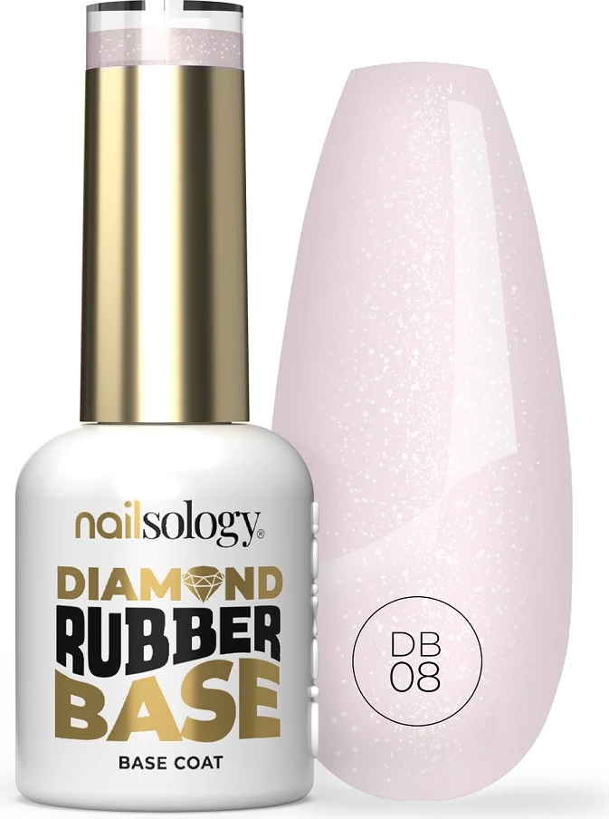 Bazë hibride për thonj Clavier Nailsology Diamond Rubber Base DB08 Pearly Bride për femra 8ml