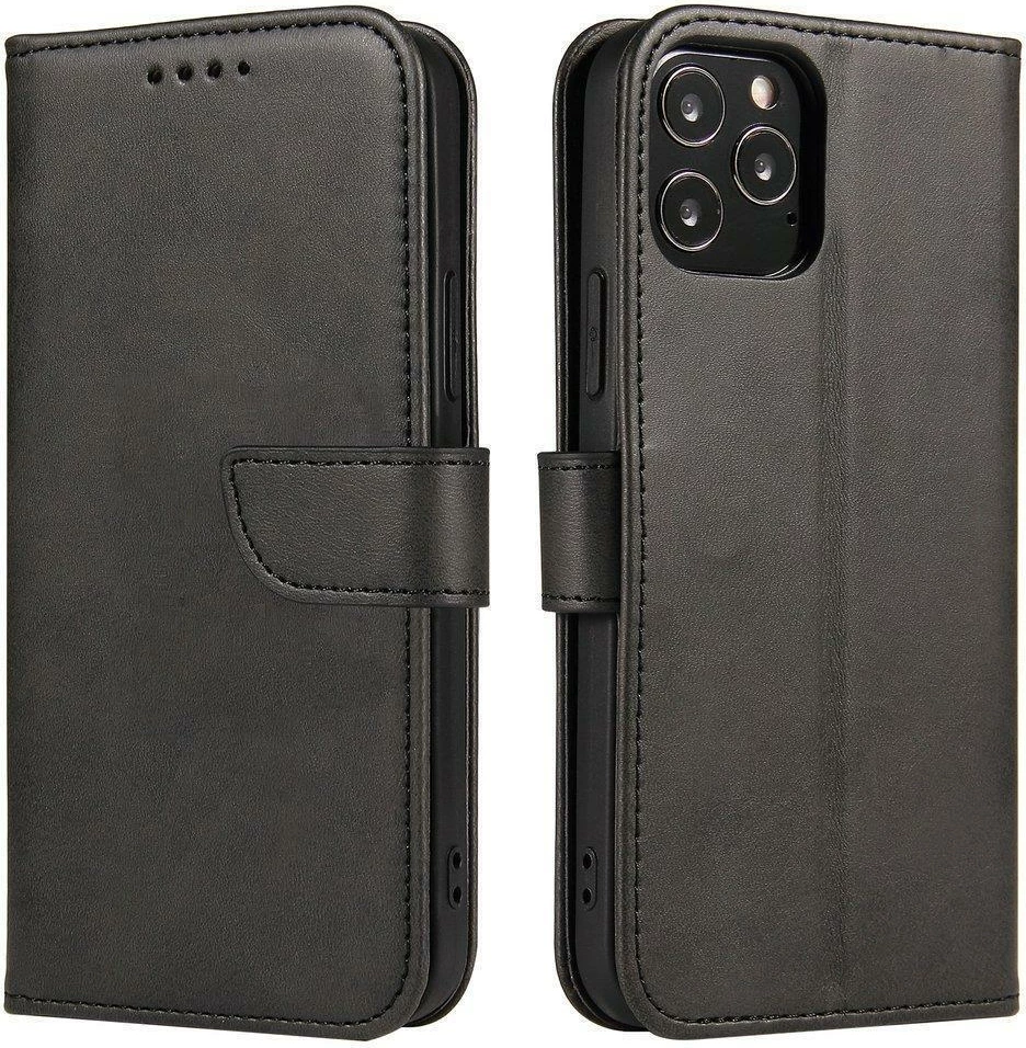 Mbështjellës Hurtel Magnet Case për Honor Magic4 Pro, me kapak, funksion qëndrimi, i zi