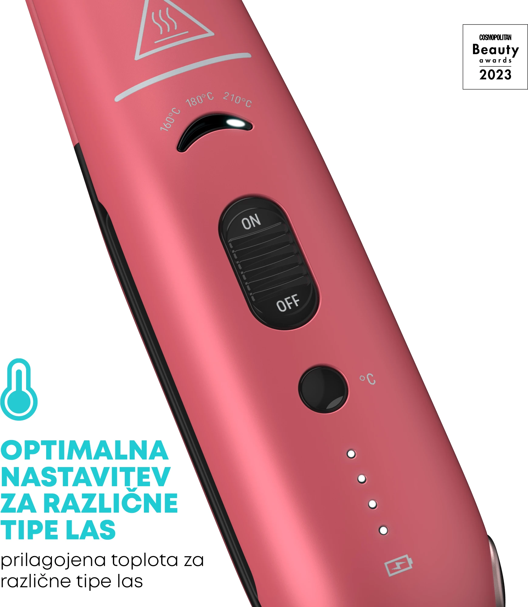 Hekur për flokë Revamp Progloss Liberate ST-1700, cordless, pllaka qeramike jonike, 160-210°C, me çantë udhëtimi, rozë