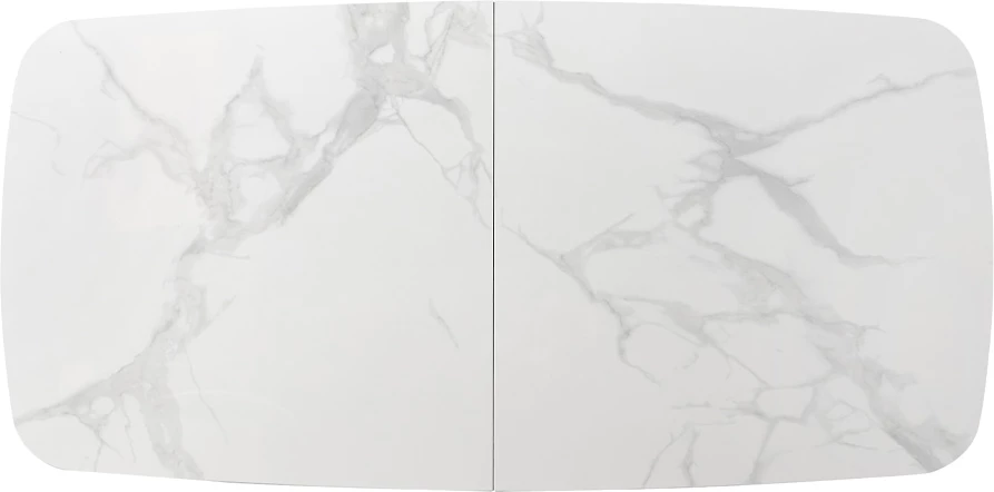 Tavolinë zgjatëse Nexus, ngjyrë e bardhë me dizajn mermeri, 180x90x76cm