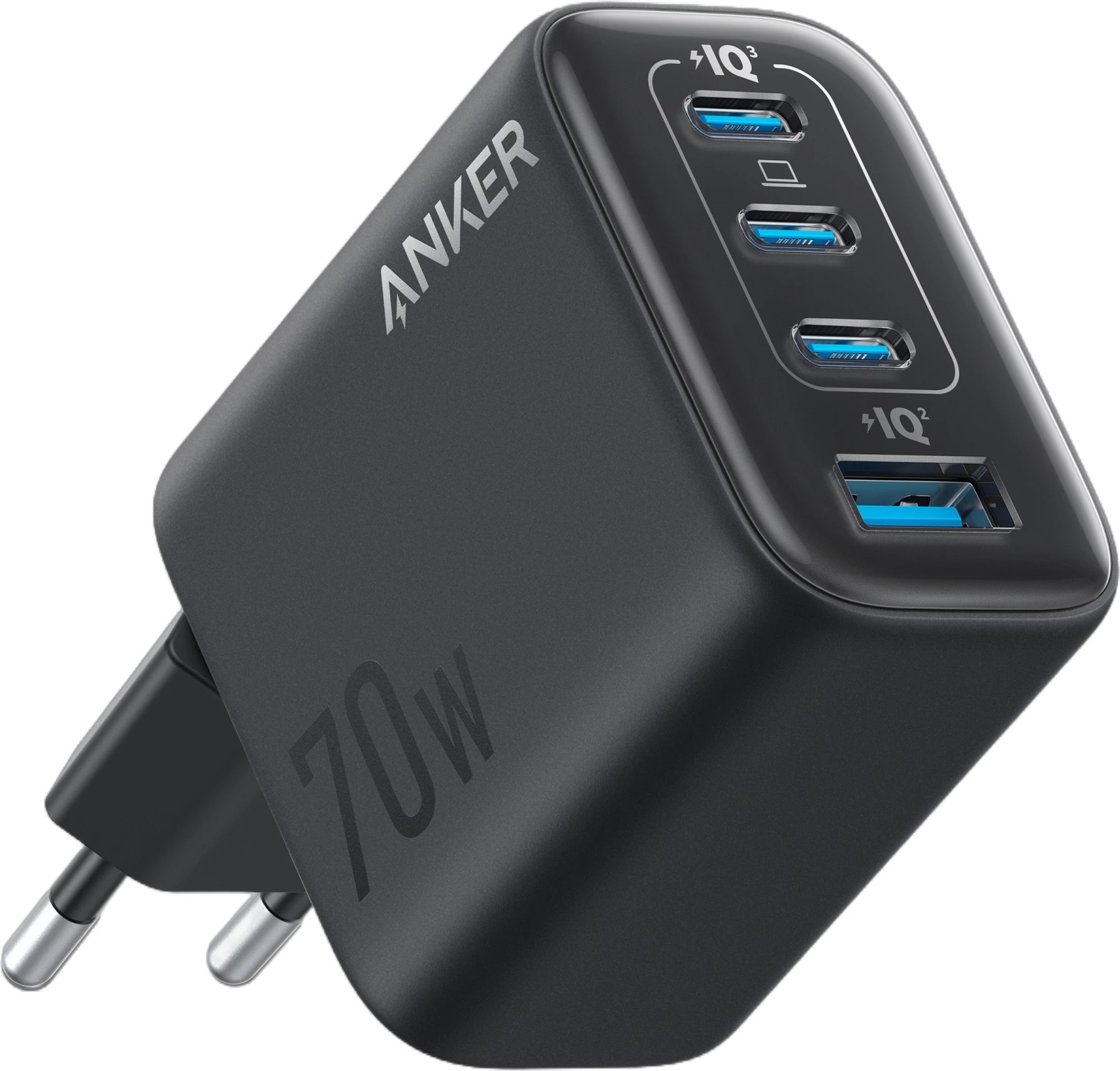 Karikues Anker Zolo GaN 70W, 3x USB-C + 1x USB-A, i zi