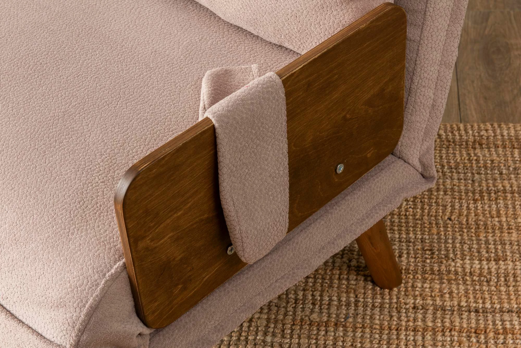 Divan-krevat dy ulëshe, Cosmo, ngjyrë mink, Atelier del Sofa