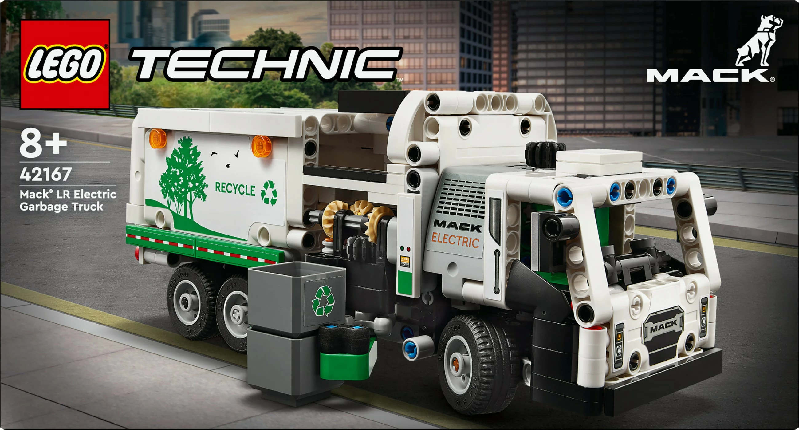 Set ndërtimi LEGO Technic Mack LR Electric Garbage Truck 503 pjesë shumëngjyrëshe