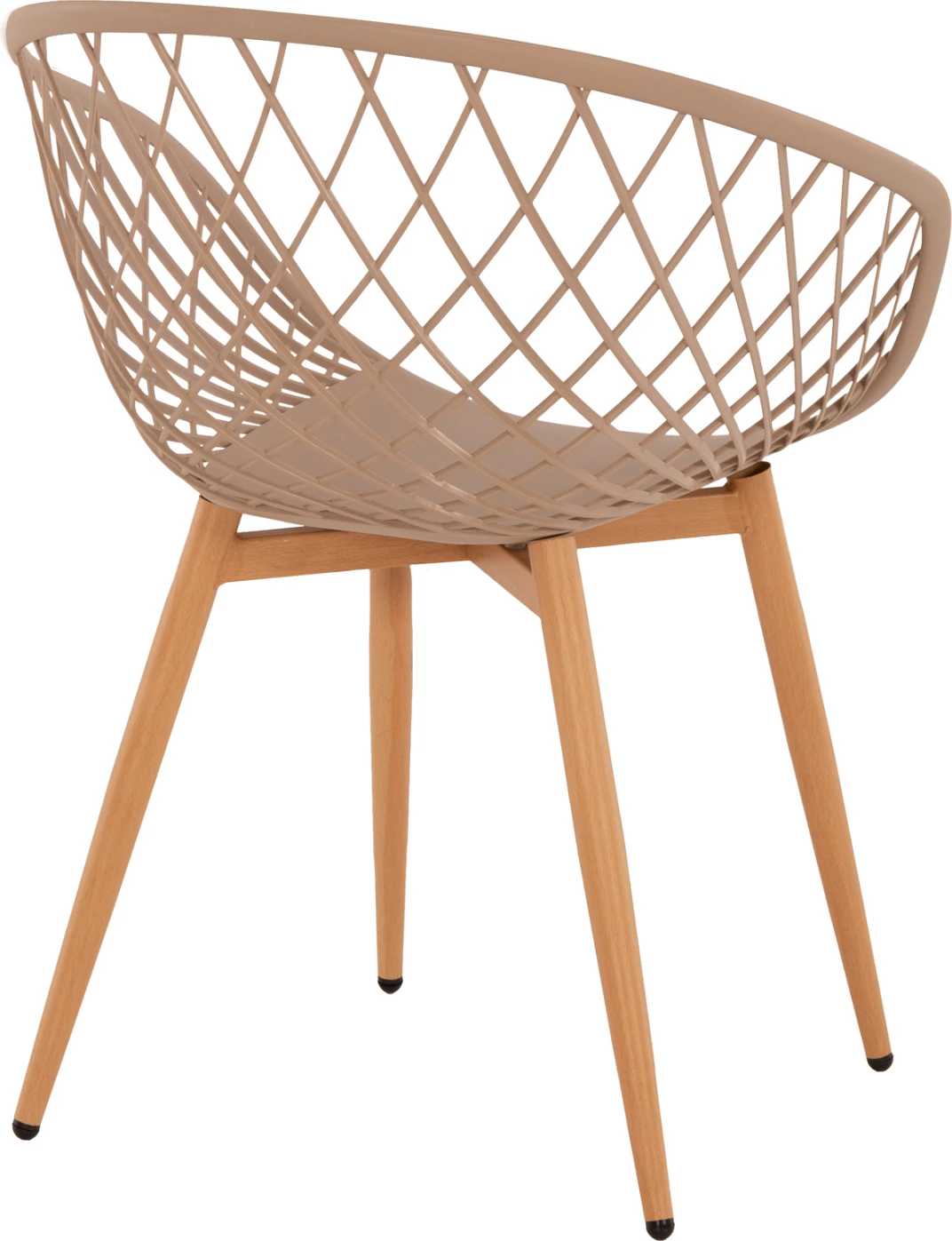 Karrige me krahë ARIADNE FH8001.13, ngjyrë kapuçino, këmbë metali, ngjyrë druri natyral, 63x56x80H cm, set prej 4 copash