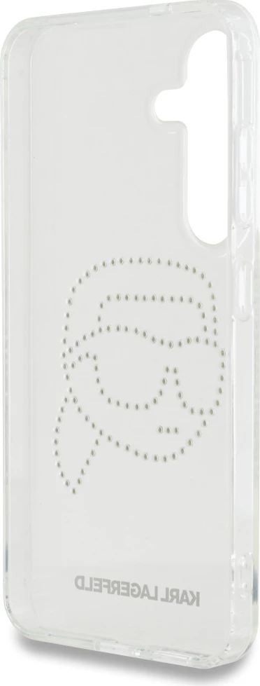 Mbështjellës Karl Lagerfeld Rhinestones Karl Head Logo për Samsung Galaxy S25, transparent