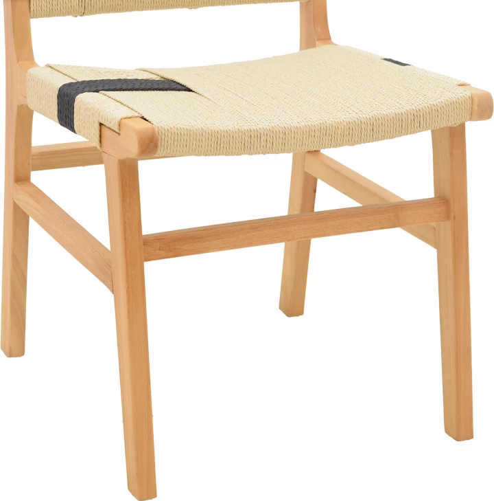 Karrige Julien, druri gome dhe litar, ngjyrë natyrale e zezë, 61x54x85cm