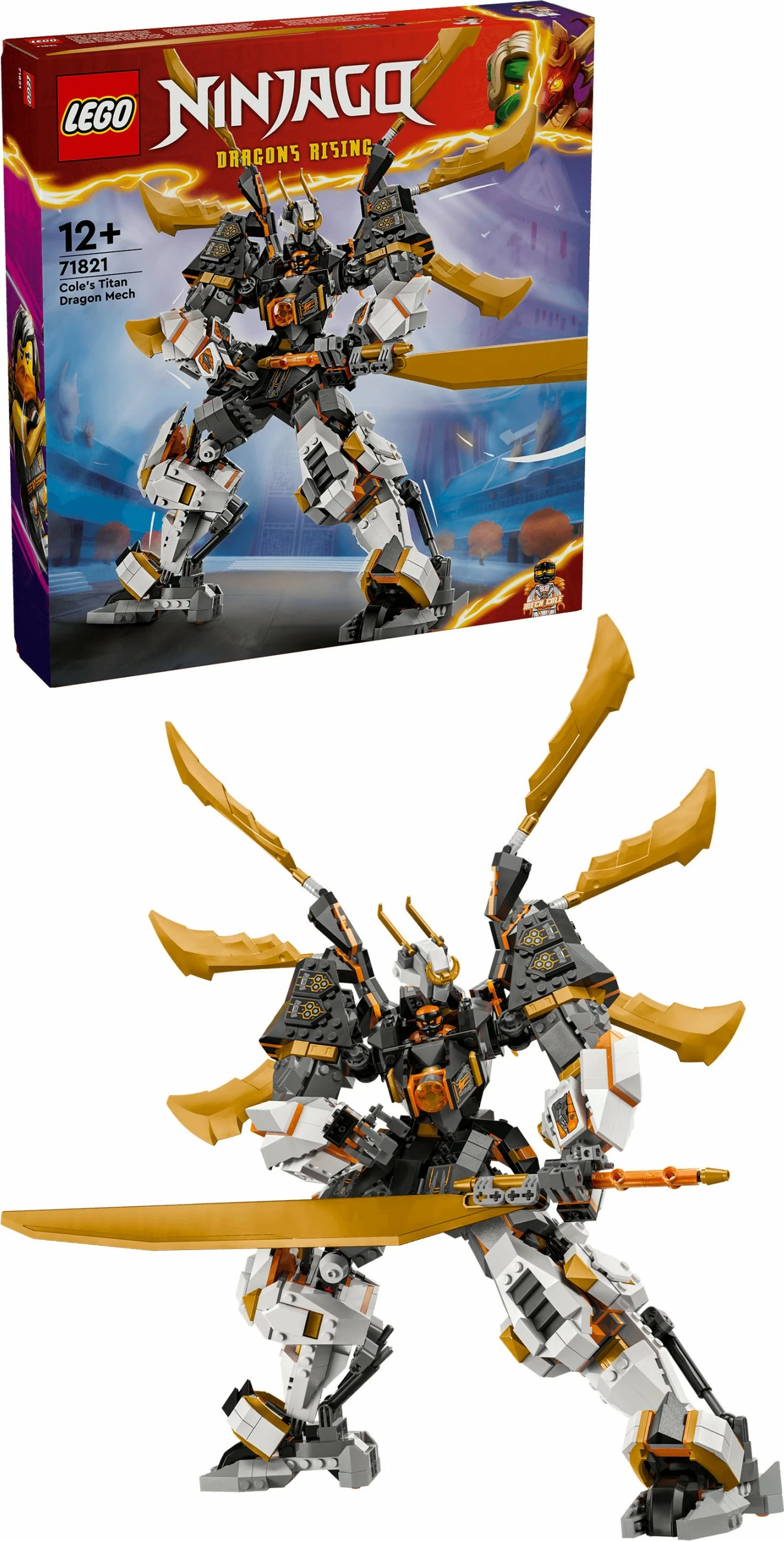 Set ndërtimi LEGO Ninjago 71821 Cole’s Titan Dragon Mech, shumëngjyrësh