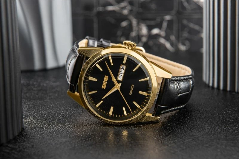 Orë dore për meshkuj Skmei, e zezë