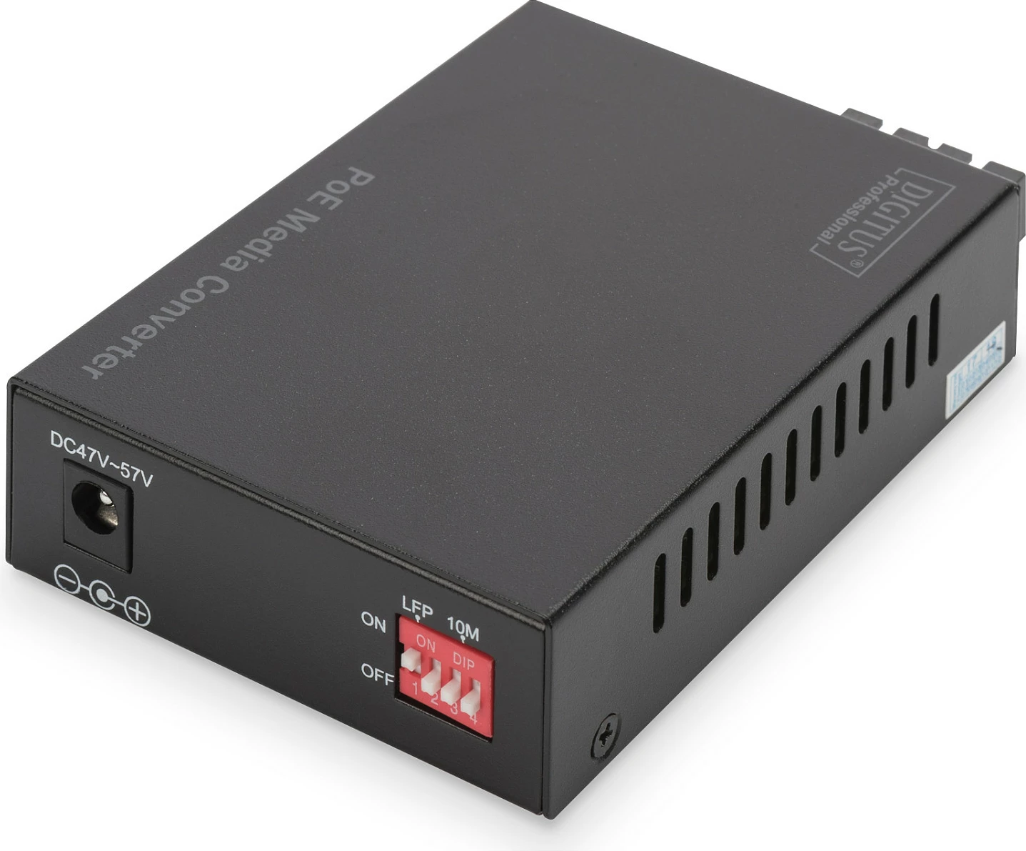 Media konvertues PoE Gigabit Digitus, RJ45 në SC multimode, 10/100/1000 Mbps, i zi