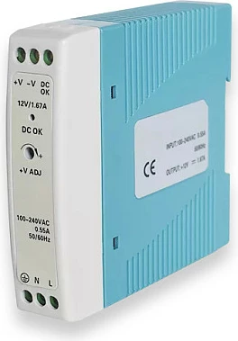 Furnizues rryme Teltonika PR3PDNP0, AC-DC 20W 12V 1.67A, 100-240V, indoor, blu/bardhë