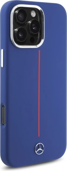 Mbështjellës Mercedes Silicone me vijë të kuqe MagSafe për iPhone 16 Pro Max, Kaltër