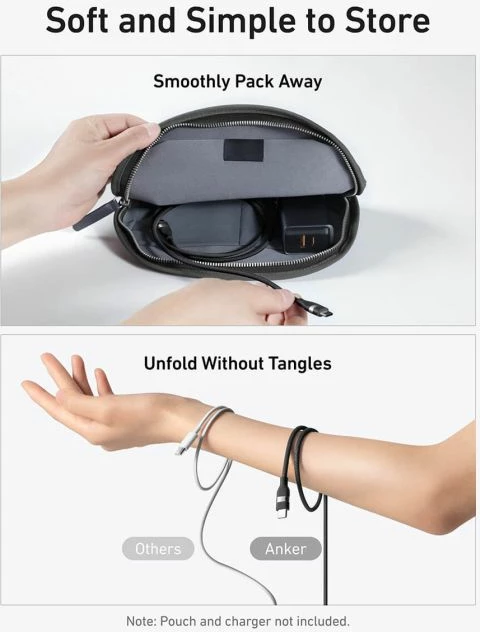 Kabllo USB-C në USB-C Anker A82E2H12 240W 1.8m, e zezë