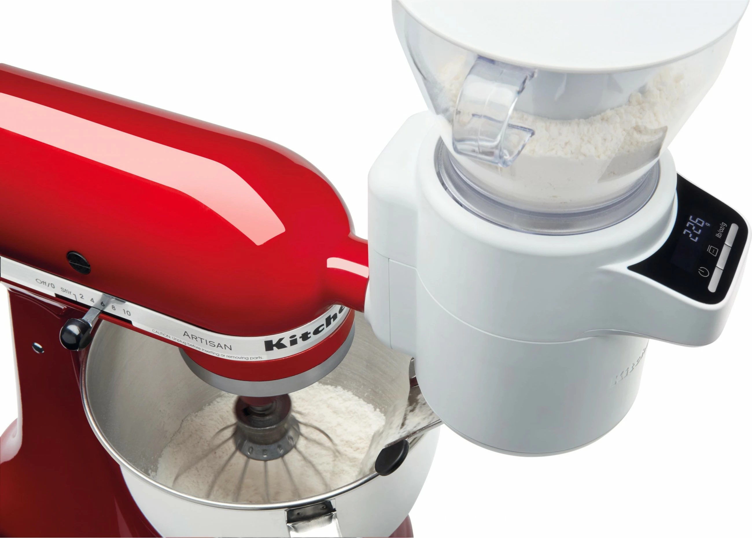 Aksesor KitchenAid 5KSMSFTA, sitë me peshore digjitale, e bardhë