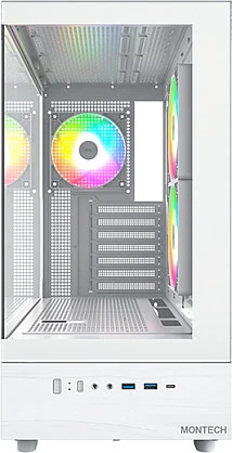 Kasë Montech XR, Tower ATX/micro ATX/Mini-ITX, USB-C, ARGB, e bardhë