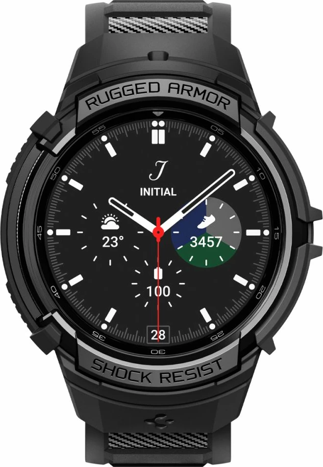 Mbështjellës Spigen Rugged Armor Pro me rrip për Samsung Galaxy Watch 6 Classic 47mm, Zi