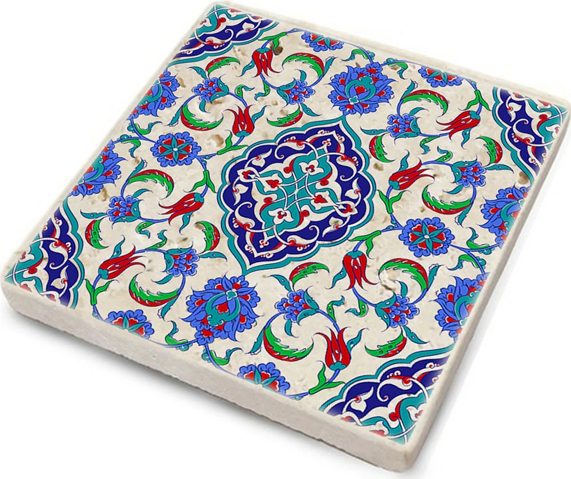 Set 4 copë mbrojtëse guri natyral për gota, shumëngjyrëshe, Hermia, TAB5406663464