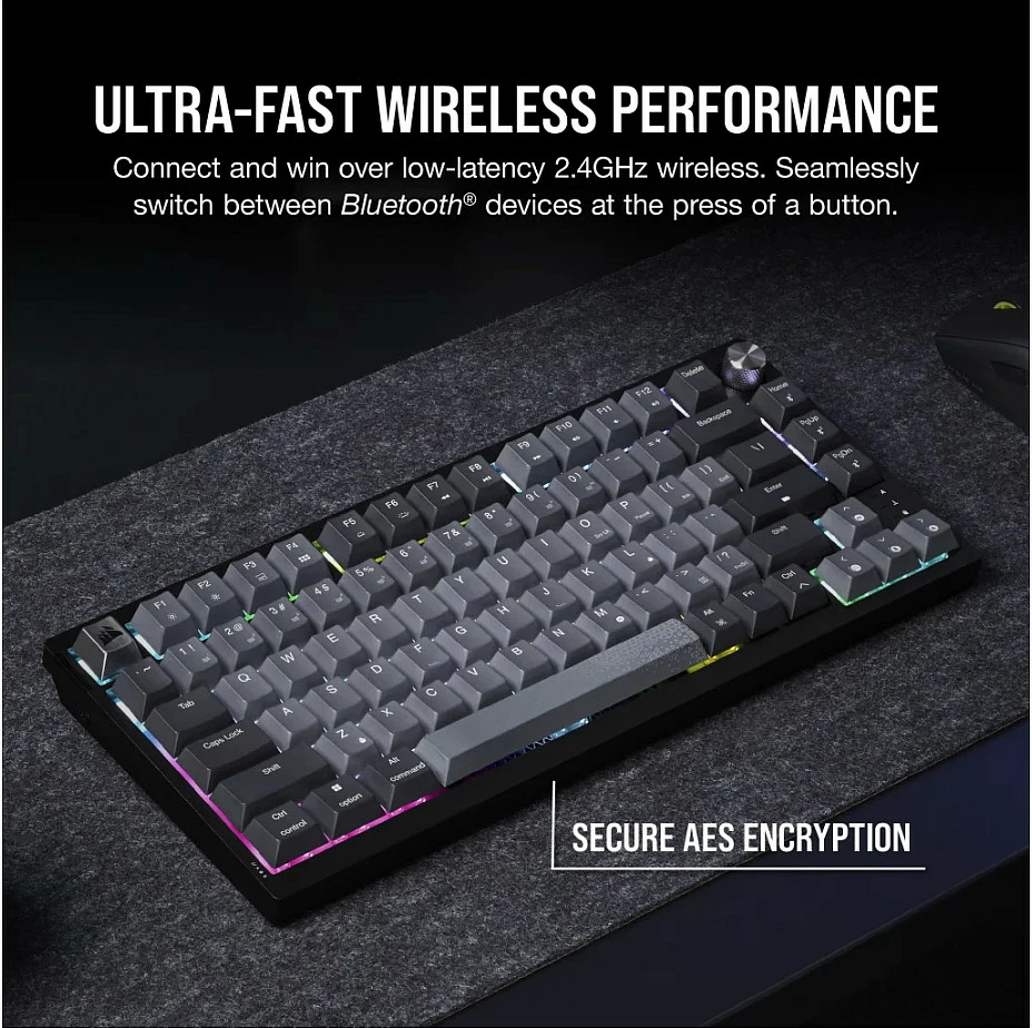 Tastierë Corsair K65 Plus, layout gjerman (DE), RGB, kompakte, e zezë