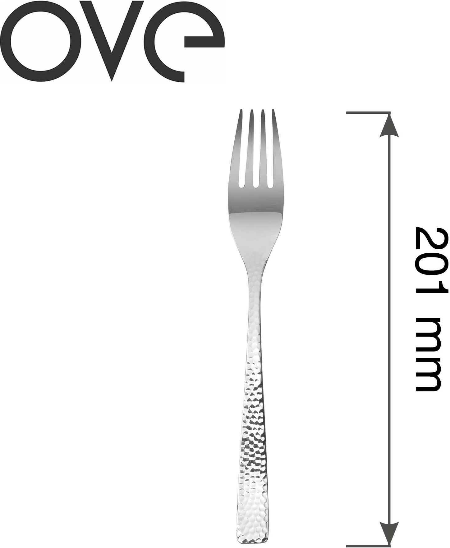 Pirun tavoline OVE Veneto 201 mm set 12 copë, argjendtë
