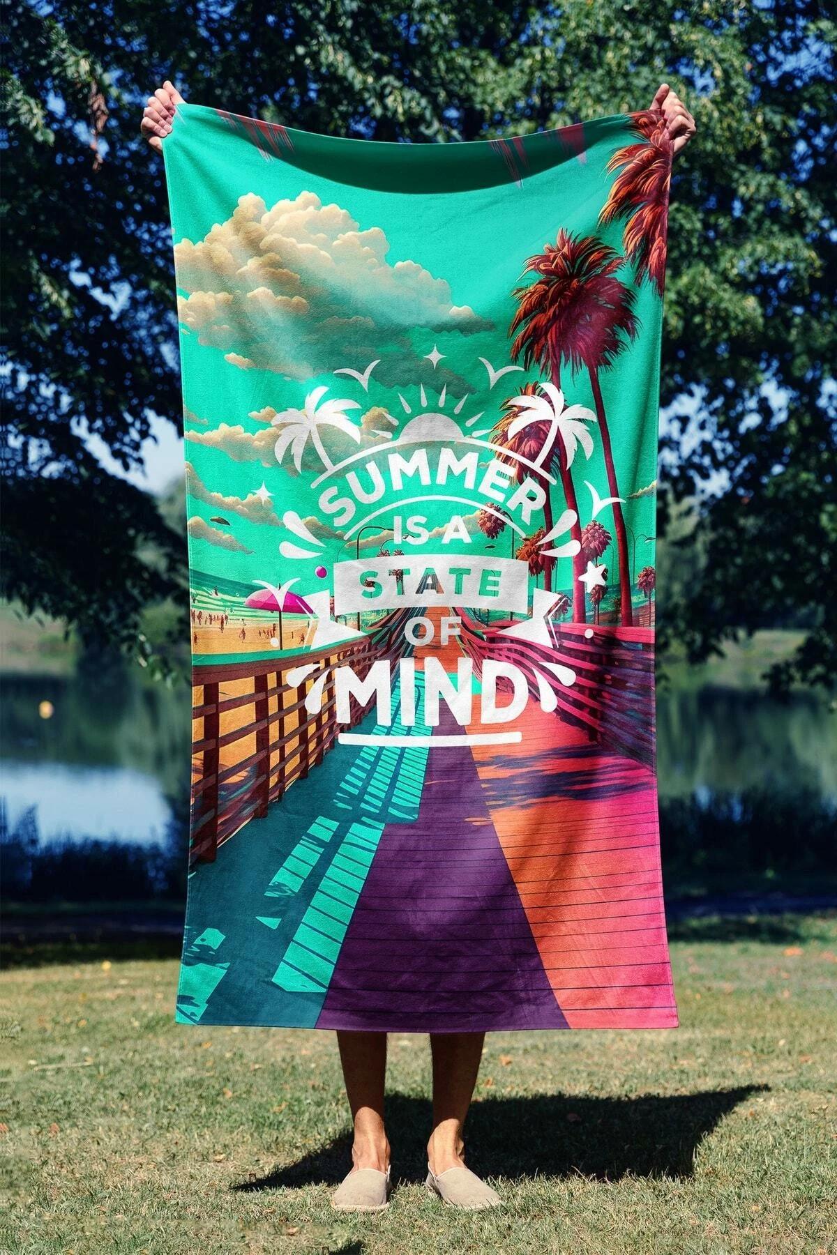 Peshqir plazhi Mijolnir, Summer is State of Mind, 90x150cm
