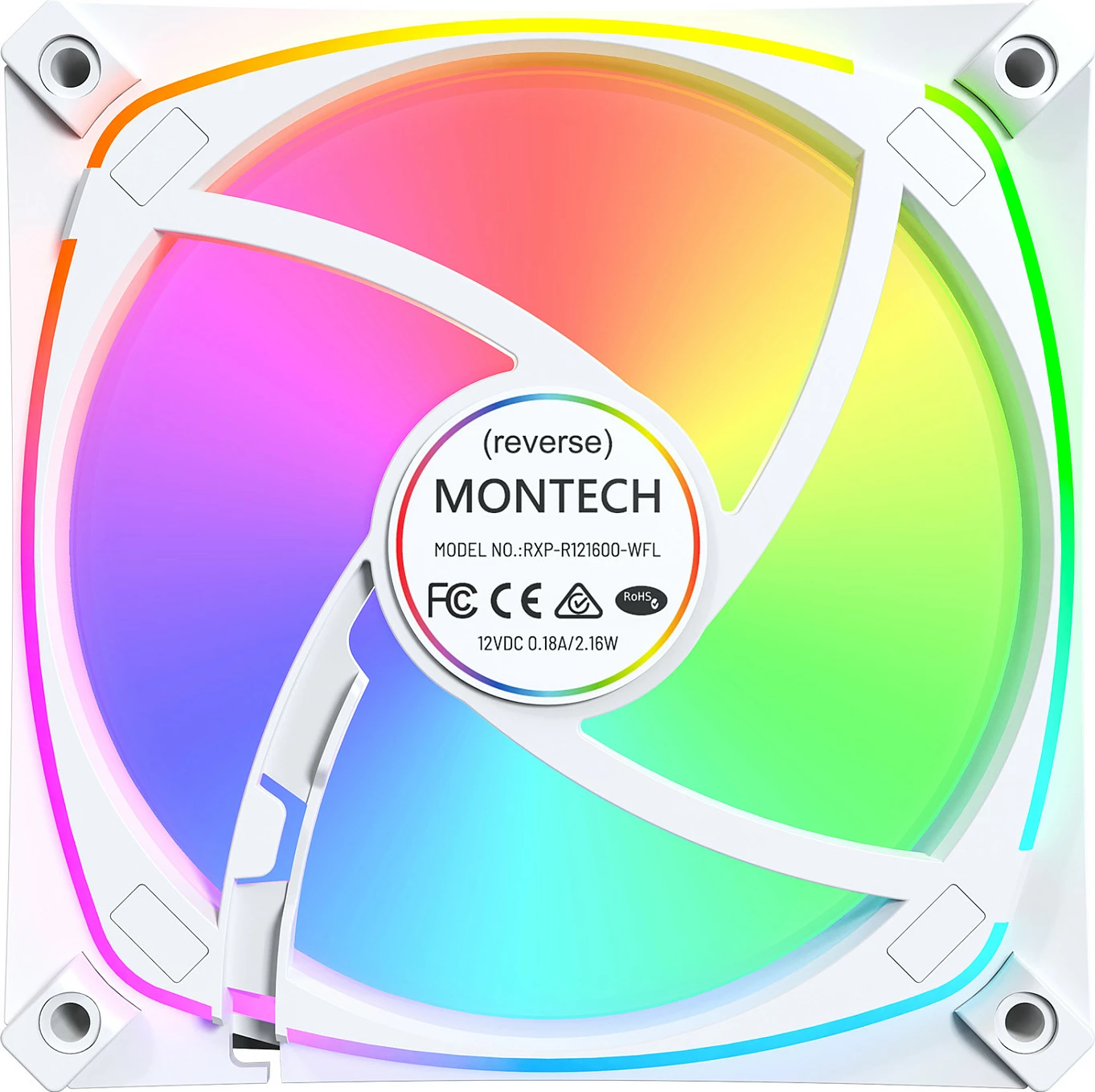 Ventilator kasë Montech RX120 Pro, 120mm, RGB, i bardhë