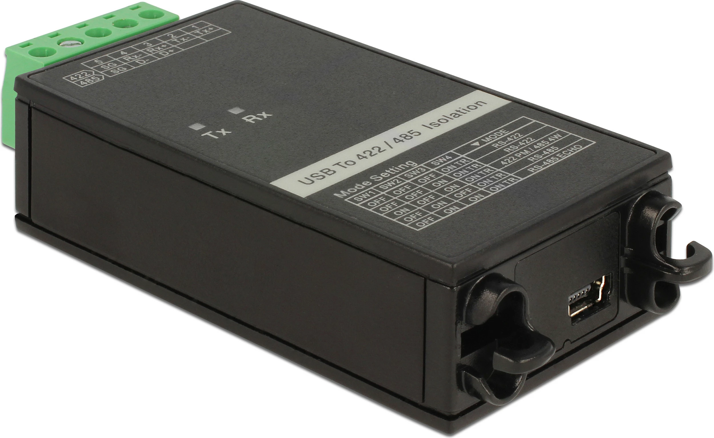 Konvertues USB në RS-422/485 DeLOCK 62501, USB 2.0, izolim galvanik, i zi/jeshil