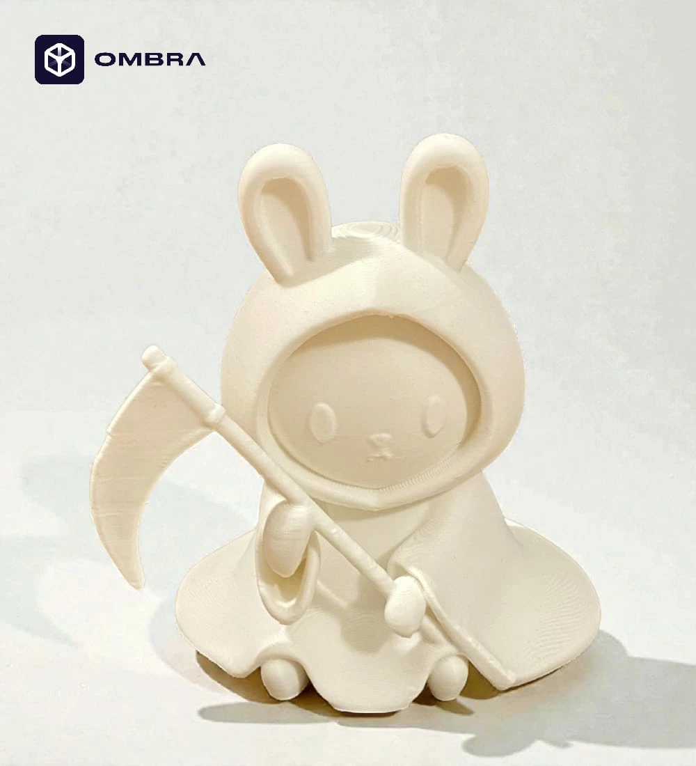 Figurë Dekorative për Halloween (Chibi Rabbit Grim Reaper) - e bardhë