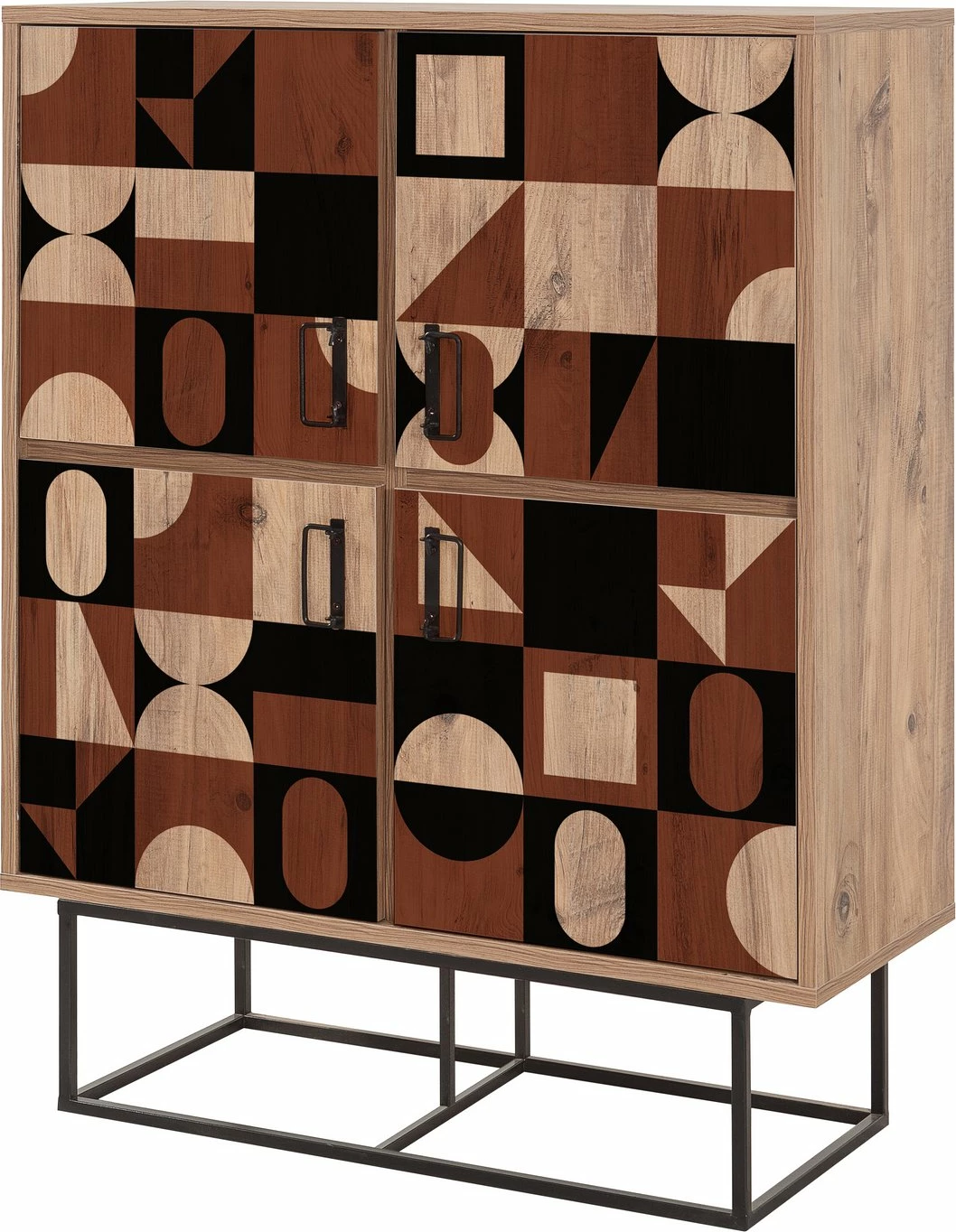 Dollap multifunksional Hanah Home Quantum Solo - Chess, ngjyrë Atlantic Pine, i zi, kafe