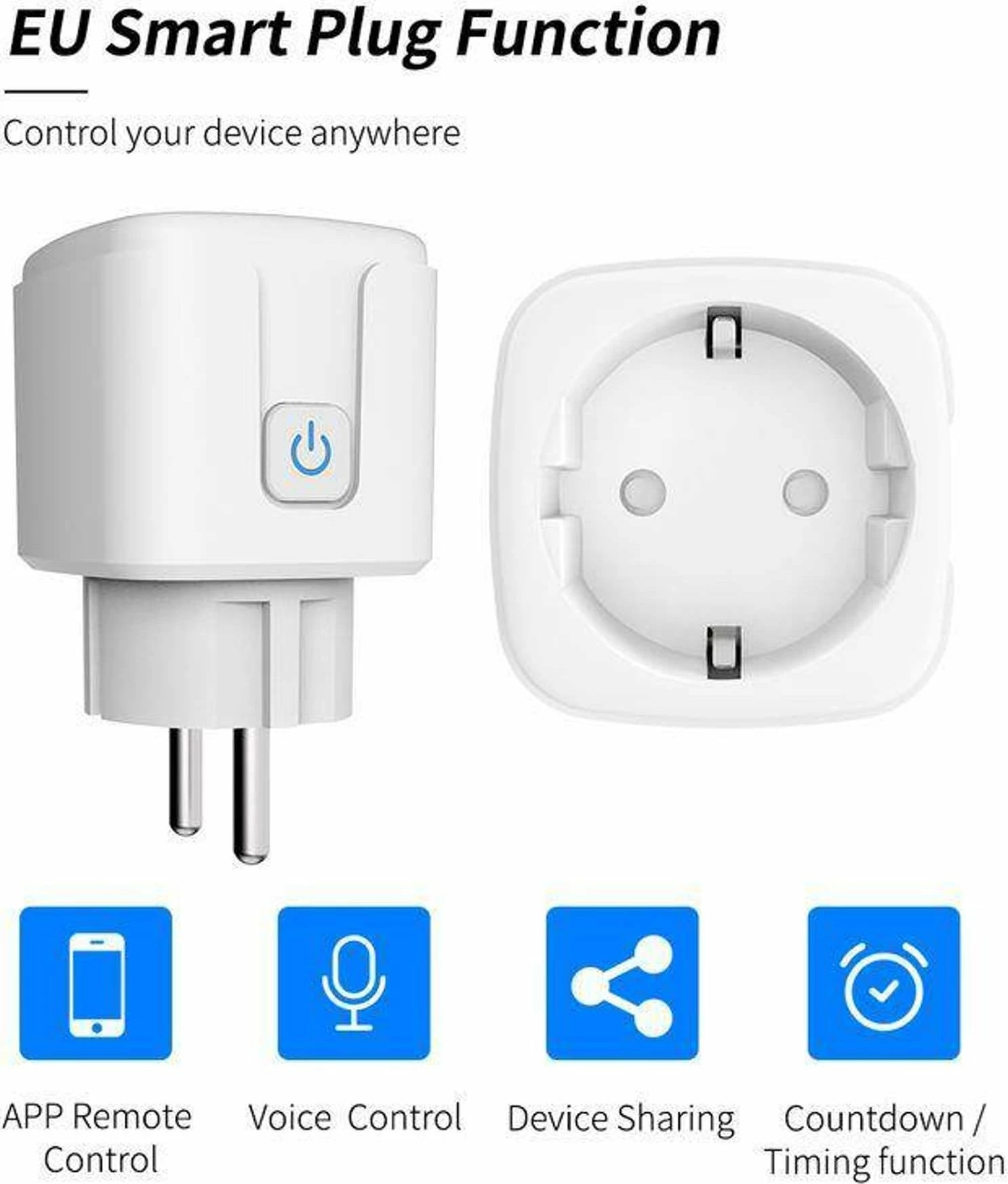 Prizë inteligjente T-Phox Smart Plug 20A, EU, e bardhë