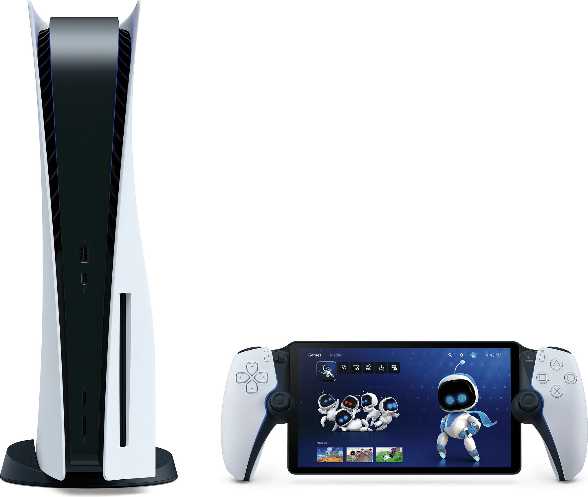 Remote player Sony PlayStation Portal, për PlayStation 5, ekran 8", Wi‑Fi, i bardhë
