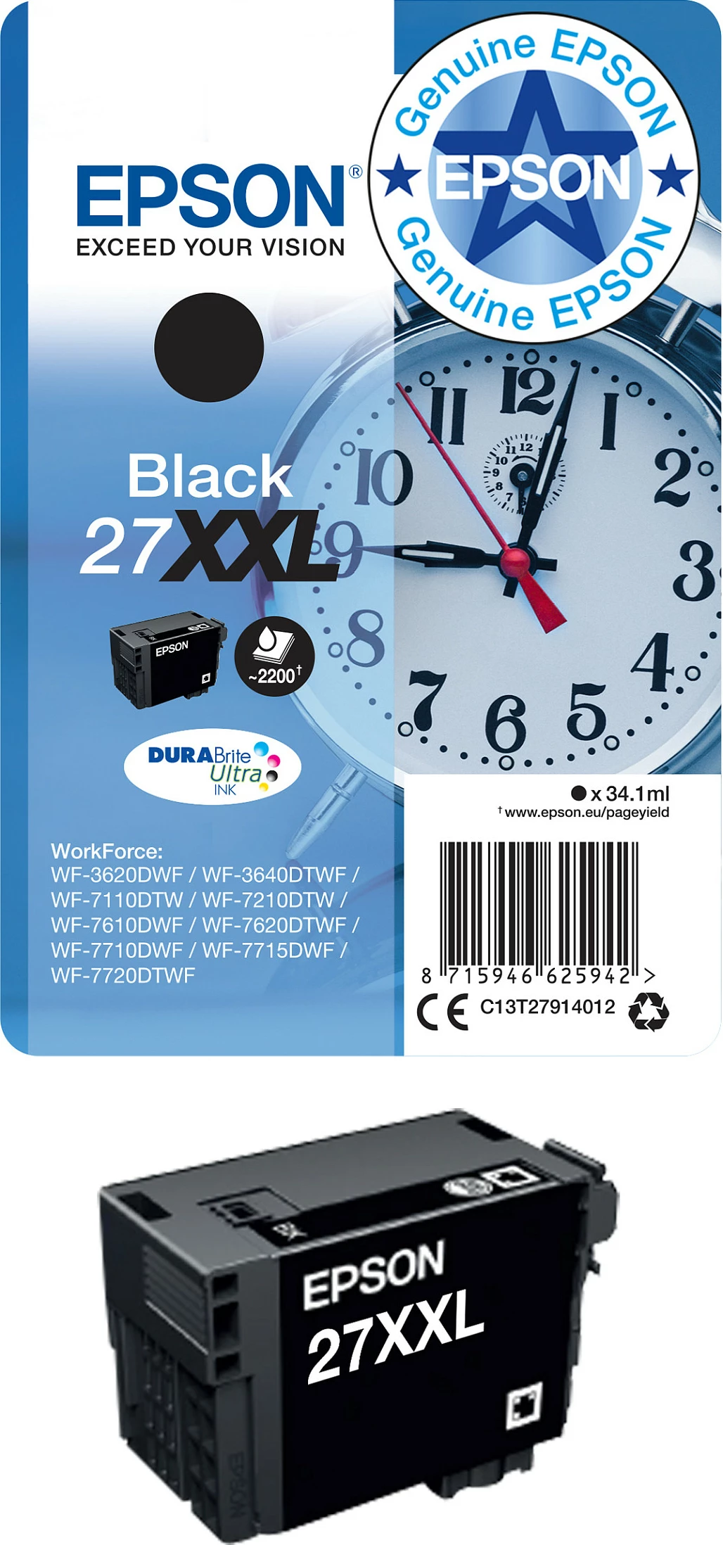 Kartrixh boje Epson 27XL C13T27134010, Magenta