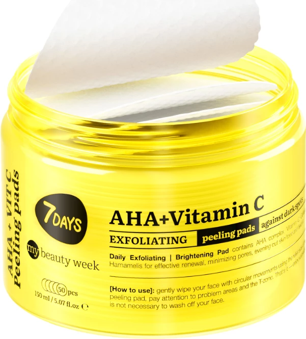 Peeling Pads 7days AHA+ Vitamin C, 50 copë