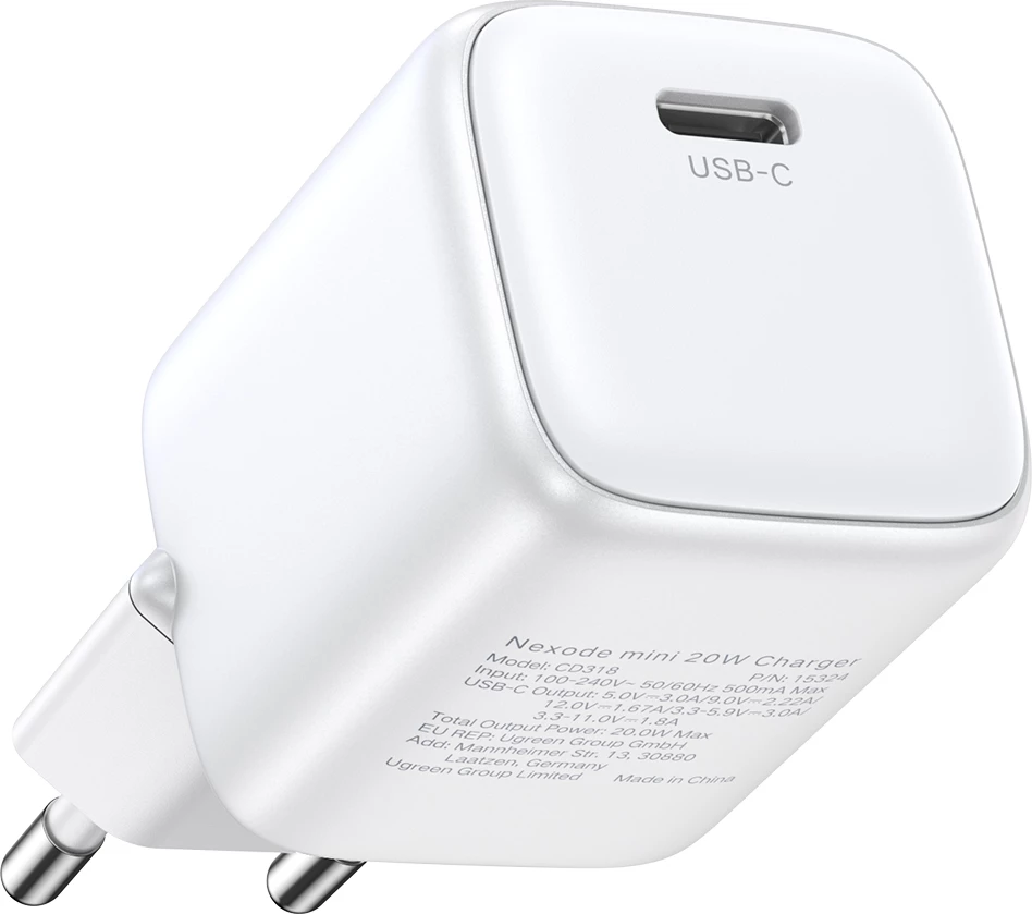 Karikues muri Ugreen Nexode mini CD318 15324, 20W, USB-C, i bardhë