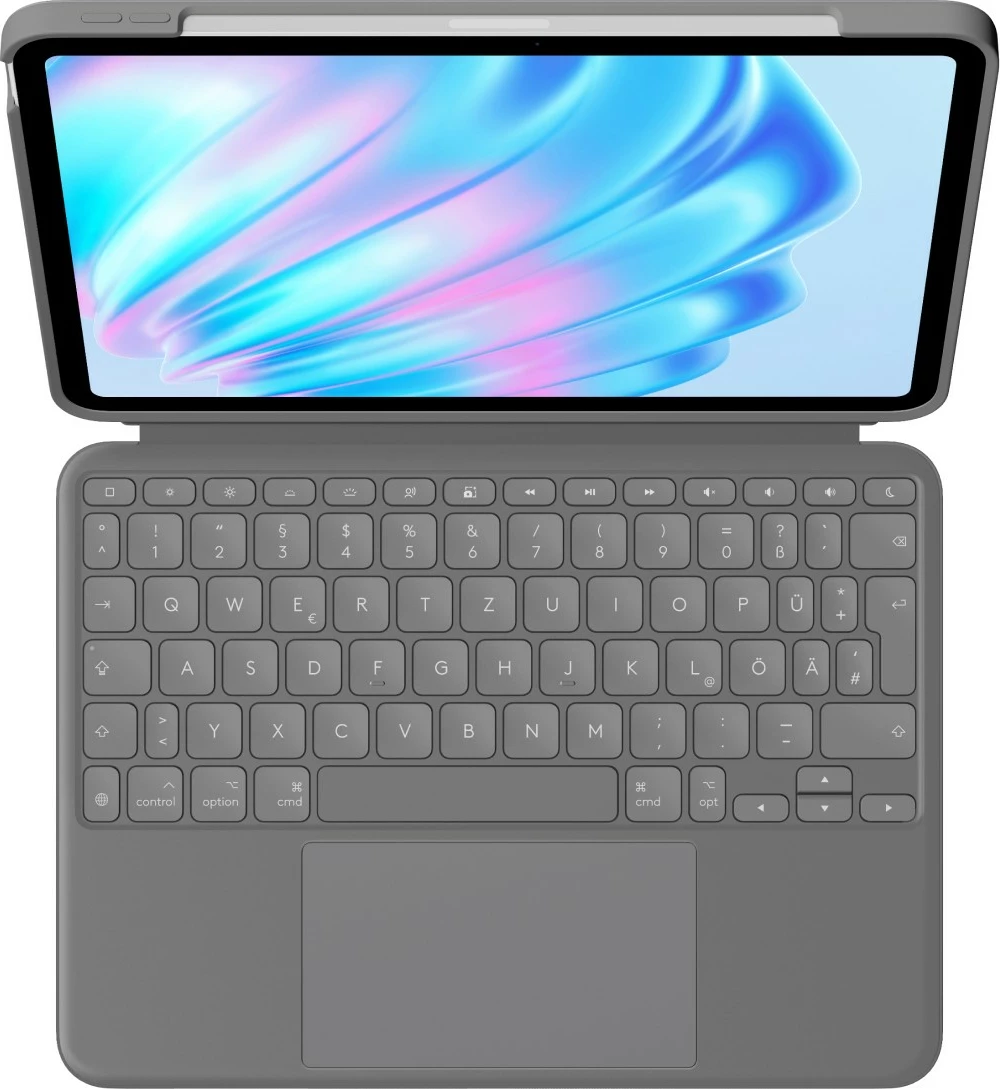 Mbështjellës me tastierë Logitech Combo Touch, QWERTZ, Trackpad, iPad Air 11-inch, Gri