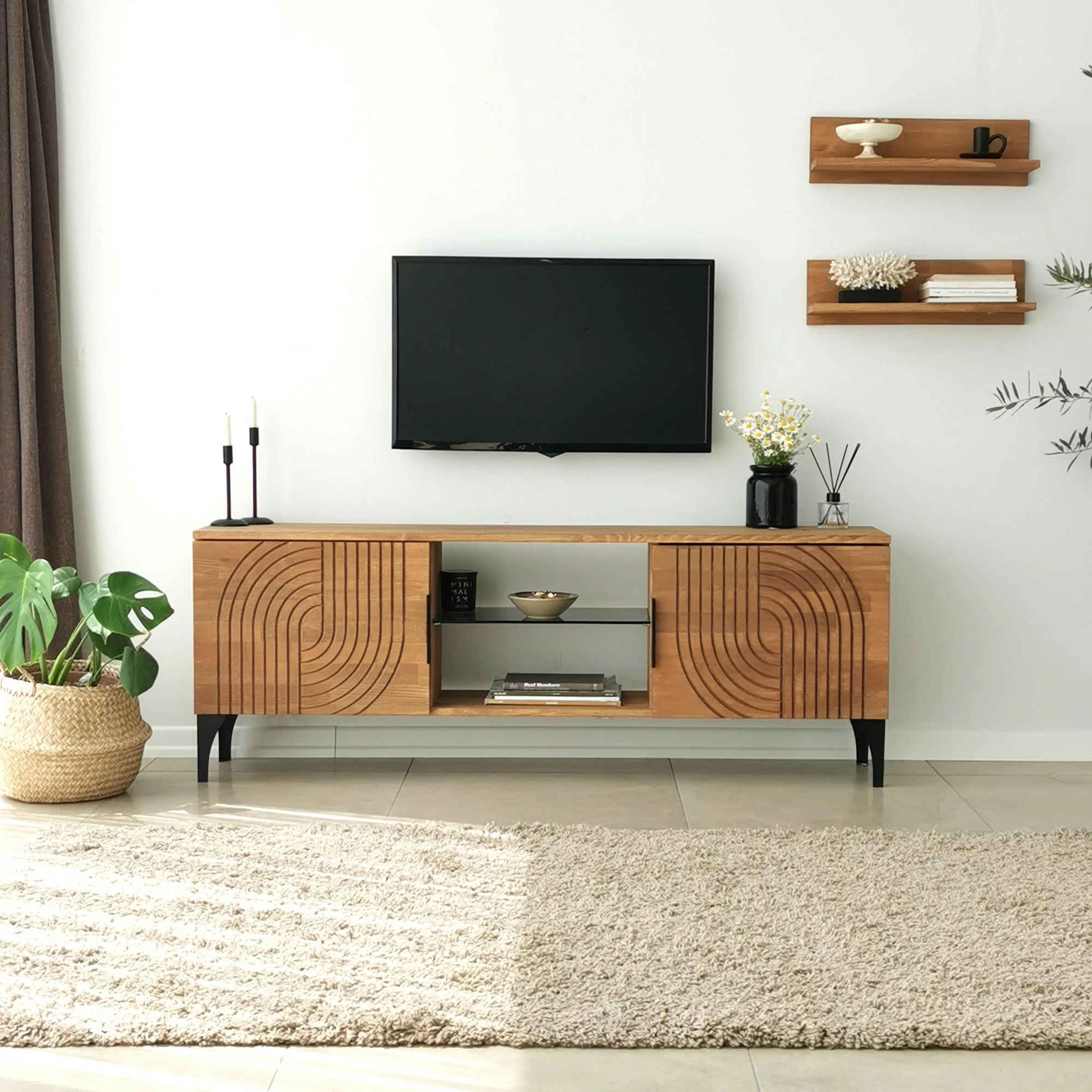 Komodë TV Hanah Home, Lidya, ngjyrë lisi