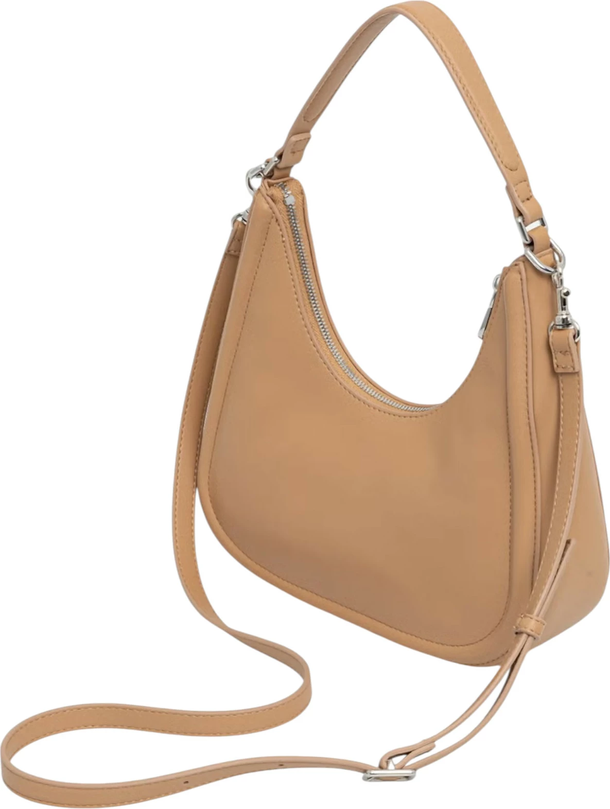 Çantë krahu Calvin Klein BOLD CK Small Crescent LV04F3561G, bezhe e errët
