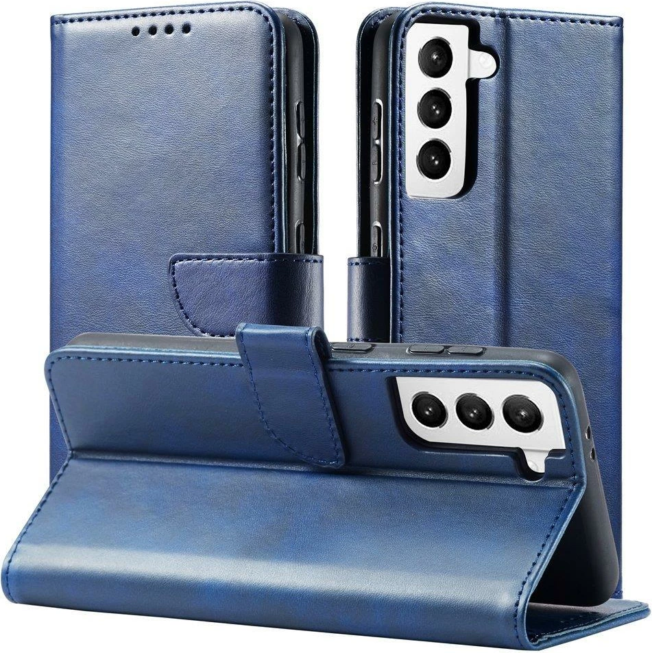 Mbështjellës Hurtel Magnet Case Elegant për Samsung Galaxy S22+, me kapak, kaltër